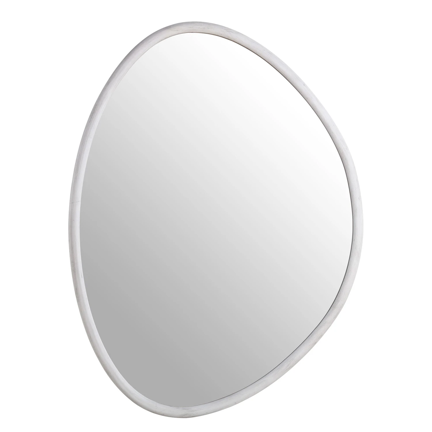 Edo Irregular Pebble Large Wooden Mirror 160 X 120 Cm, Washed White 6 Edo Irregular Pebble Large Wooden Mirror 160 X 120 Cm, Washed White - Image 4