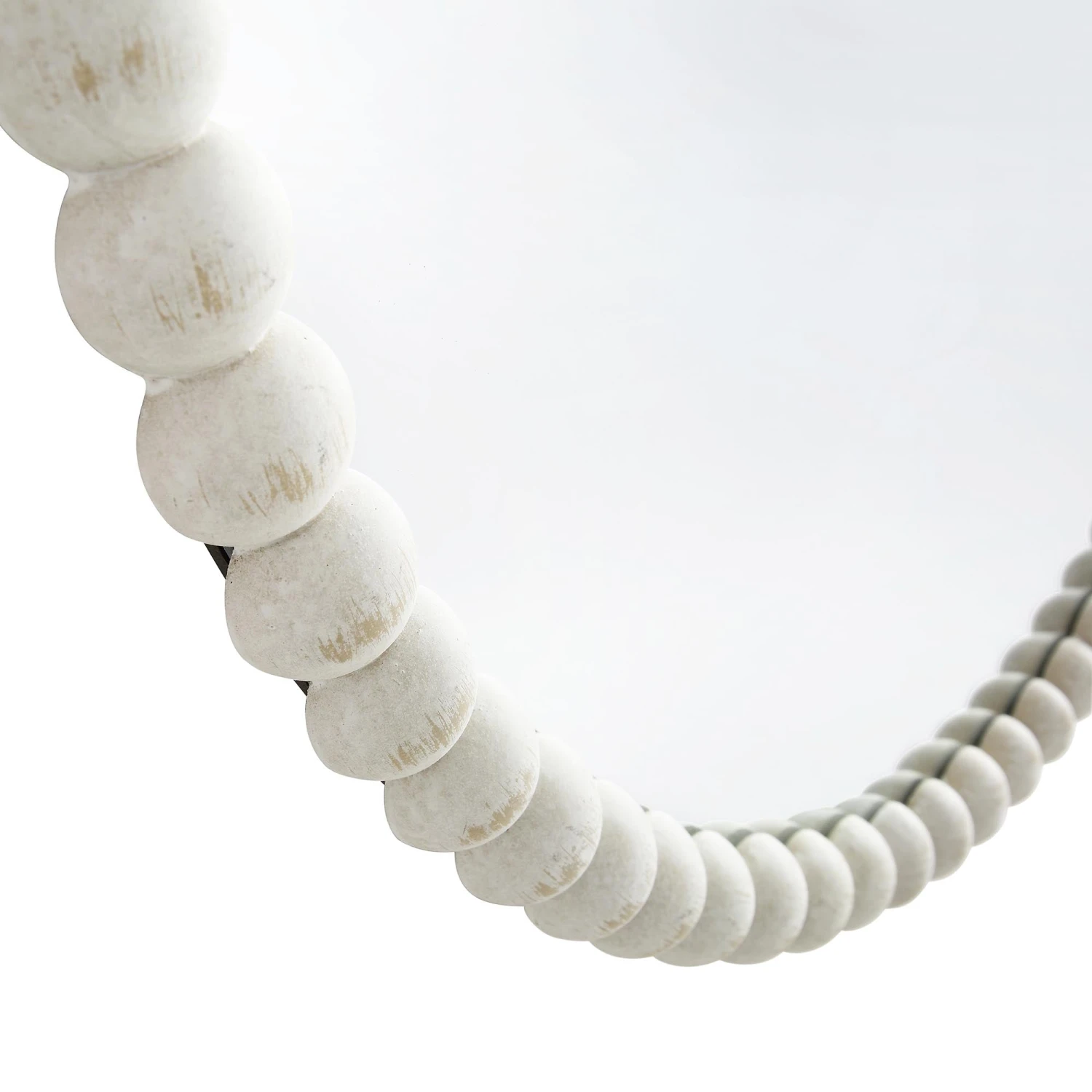 Luna Round Bobbin Wall Mirror 77 X 77 Cm, Washed White 9 Luna Round Bobbin Wall Mirror 77 X 77 Cm, Washed White - Image 7