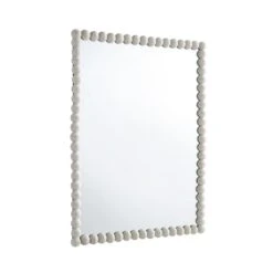 Luna Rectangular Bobbin Wall Mirror 80 X 60 Cm, Washed White -Entreprise Cc Shop MIRR 089 WASHWHITE WB2