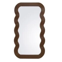 Venus Full Length Wave Mirror 180 X 100 Cm, Walnut -Entreprise Cc Shop MIRR 162 WOOD WB1