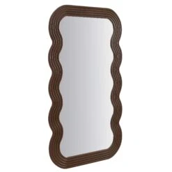 Venus Full Length Wave Mirror 180 X 100 Cm, Walnut -Entreprise Cc Shop MIRR 162 WOOD WB2