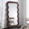 Venus Full Length Wave Mirror 180 X 100 Cm, Walnut -Entreprise Cc Shop MIRR 162 WOOD main