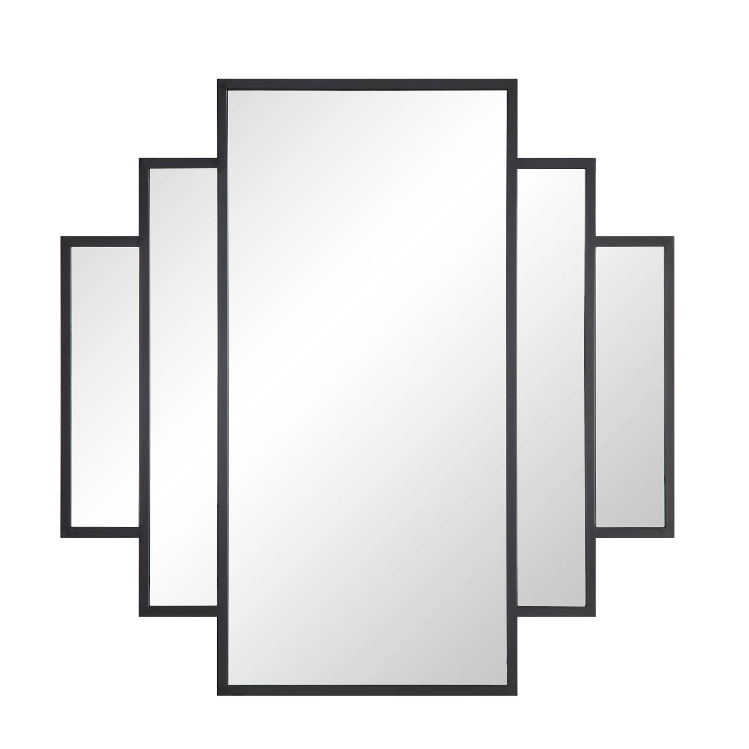 Sonia Black Metal Frame Art Deco Square Wall Mirror 90 X 90 Cm 5 Sonia Black Metal Frame Art Deco Square Wall Mirror 90 X 90 Cm - Image 3