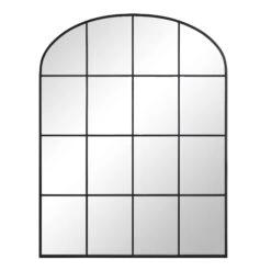 Portobello Arched Full Length Metal Frame Window Mirror 180 X 140 Cm, Black -Entreprise Cc Shop MIRR 280 BLACK WB1