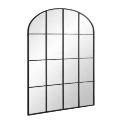 Portobello Arched Full Length Metal Frame Window Mirror 180 X 140 Cm, Black -Entreprise Cc Shop MIRR 280 BLACK WB2