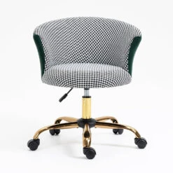 Kylie Houndstooth And Velvet Swivel Chair -Entreprise Cc Shop MO103HOUNDSTOOTH 2