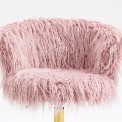 Kylie Plush Shaggy Faux Fur Swivel Chair, Pink 17 Kylie Plush Shaggy Faux Fur Swivel Chair, Pink -Entreprise Cc Shop MO103PINKPLUSH detail2
