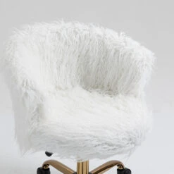 Kylie Plush Shaggy Faux Fur Swivel Chair, White 17 Kylie Plush Shaggy Faux Fur Swivel Chair, White -Entreprise Cc Shop MO103WHITEPLUSH detail1