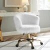 Kylie Plush Shaggy Faux Fur Swivel Chair, White 2 Kylie Plush Shaggy Faux Fur Swivel Chair, White -Entreprise Cc Shop MO103WHITEPLUSH main