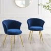 Kylie Set Of 2 Blue Velvet Dining Chairs -Entreprise Cc Shop MO104BLUEVEL P main