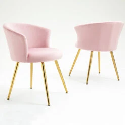 Kylie Set Of 2 Pink Velvet Dining Chairs 15 Kylie Set Of 2 Pink Velvet Dining Chairs -Entreprise Cc Shop MO104PINKVEL P 2
