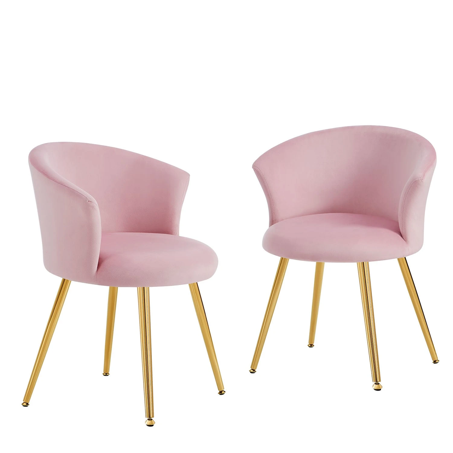 Kylie Set Of 2 Pink Velvet Dining Chairs 4 Kylie Set Of 2 Pink Velvet Dining Chairs - Image 2