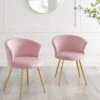 Kylie Set Of 2 Pink Velvet Dining Chairs 2 Kylie Set Of 2 Pink Velvet Dining Chairs -Entreprise Cc Shop MO104PINKVEL P main