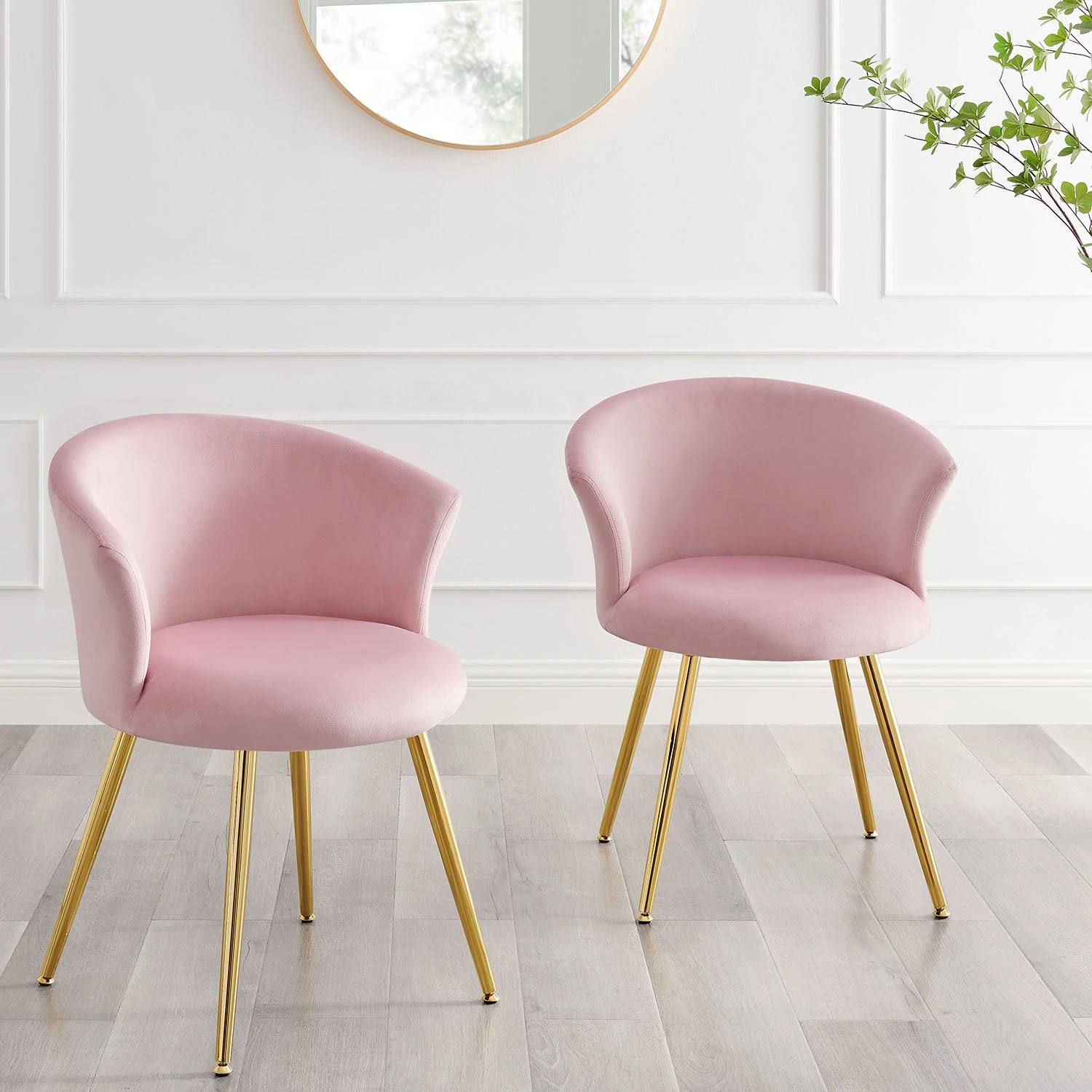 Kylie Set Of 2 Pink Velvet Dining Chairs 3 Kylie Set Of 2 Pink Velvet Dining Chairs