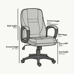 Swivel Office Desk Chair MO19 Grey Fabric -Entreprise Cc Shop MO19 83946961 a211 4f3d b609 e489cd4092c1