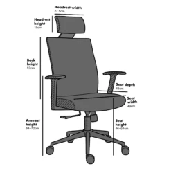 Joni High Back Mesh Office Chair With Headrest In Black 14 Joni High Back Mesh Office Chair With Headrest In Black -Entreprise Cc Shop MO96BLACK size 575eaae2 83da 42a2 9e19 791117781e20