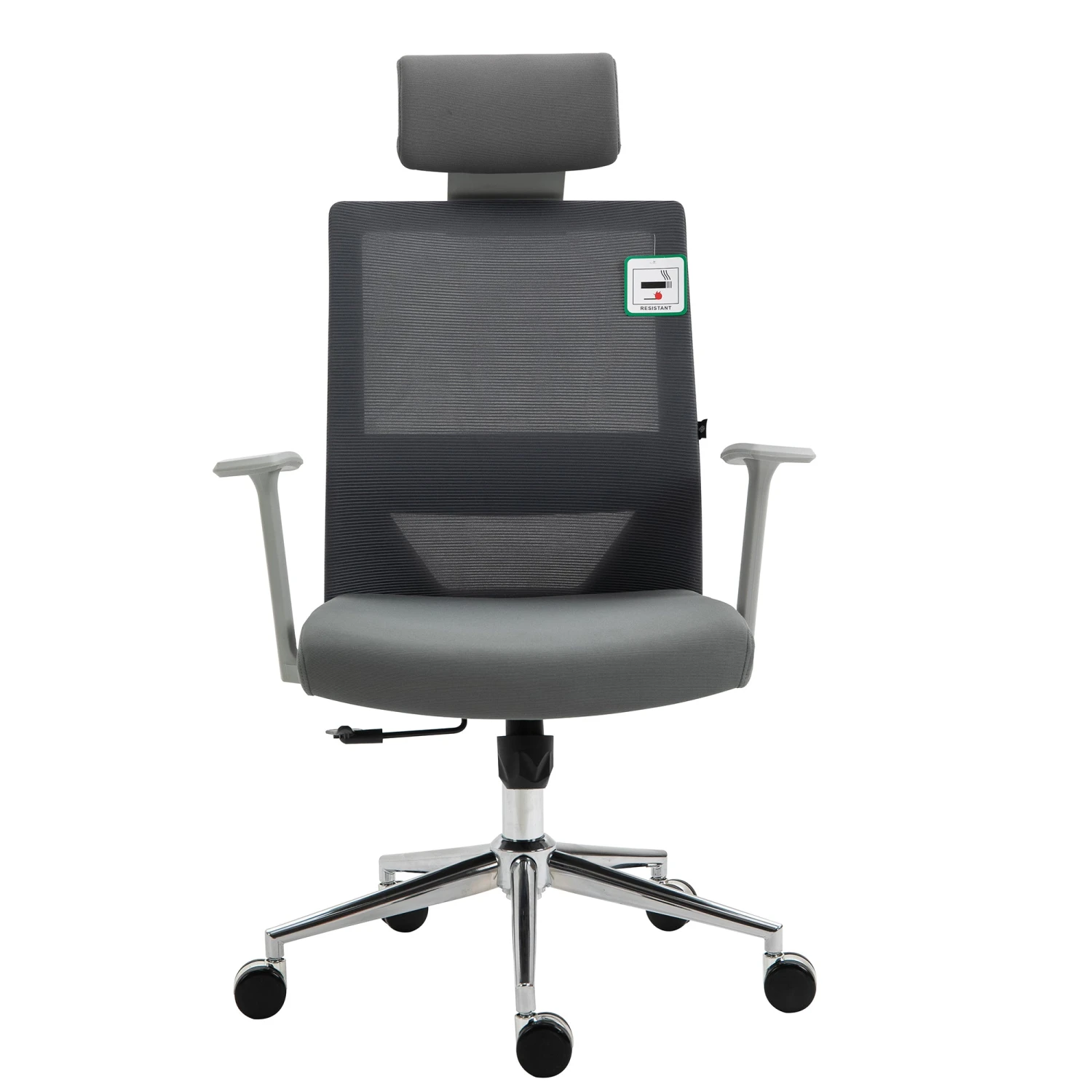 Joni High Back Mesh Office Chair With Headrest In Grey 4 Joni High Back Mesh Office Chair With Headrest In Grey - Image 2