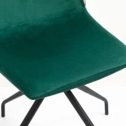 Florian Pair Of Velvet Effect Microfibre Dining Chairs In Green 19 Florian Pair Of Velvet Effect Microfibre Dining Chairs In Green -Entreprise Cc Shop MO98GREEN detail2