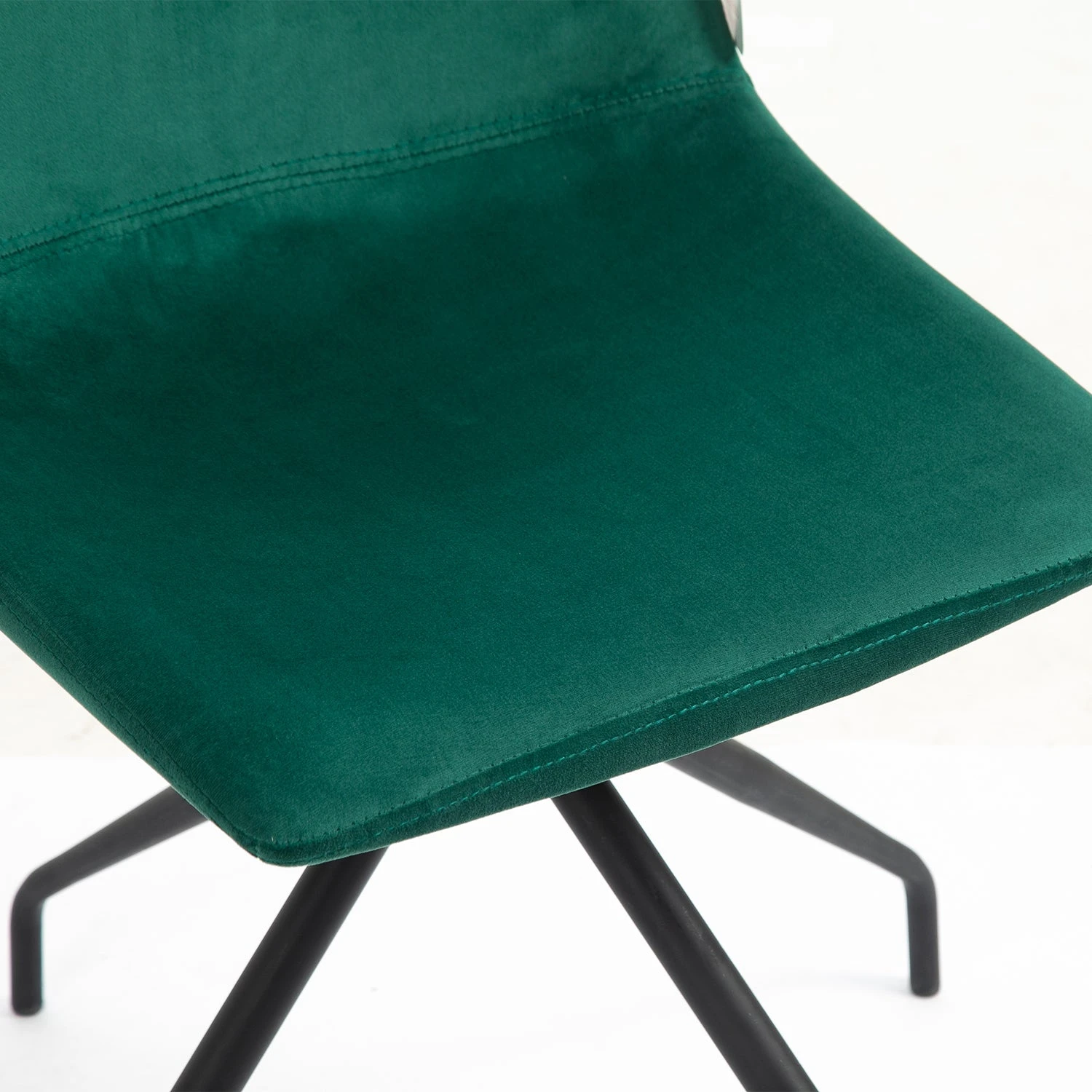 Florian Pair Of Velvet Effect Microfibre Dining Chairs In Green 10 Florian Pair Of Velvet Effect Microfibre Dining Chairs In Green - Image 8