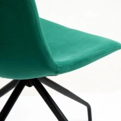 Florian Pair Of Velvet Effect Microfibre Dining Chairs In Green 20 Florian Pair Of Velvet Effect Microfibre Dining Chairs In Green -Entreprise Cc Shop MO98GREEN detail3