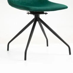 Florian Pair Of Velvet Effect Microfibre Dining Chairs In Green 21 Florian Pair Of Velvet Effect Microfibre Dining Chairs In Green -Entreprise Cc Shop MO98GREEN detail4
