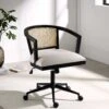 Lucia Natural Cane Swivel Desk Chair 2 Lucia Natural Cane Swivel Desk Chair -Entreprise Cc Shop OCH 035 BLACK BEIGEFAB main