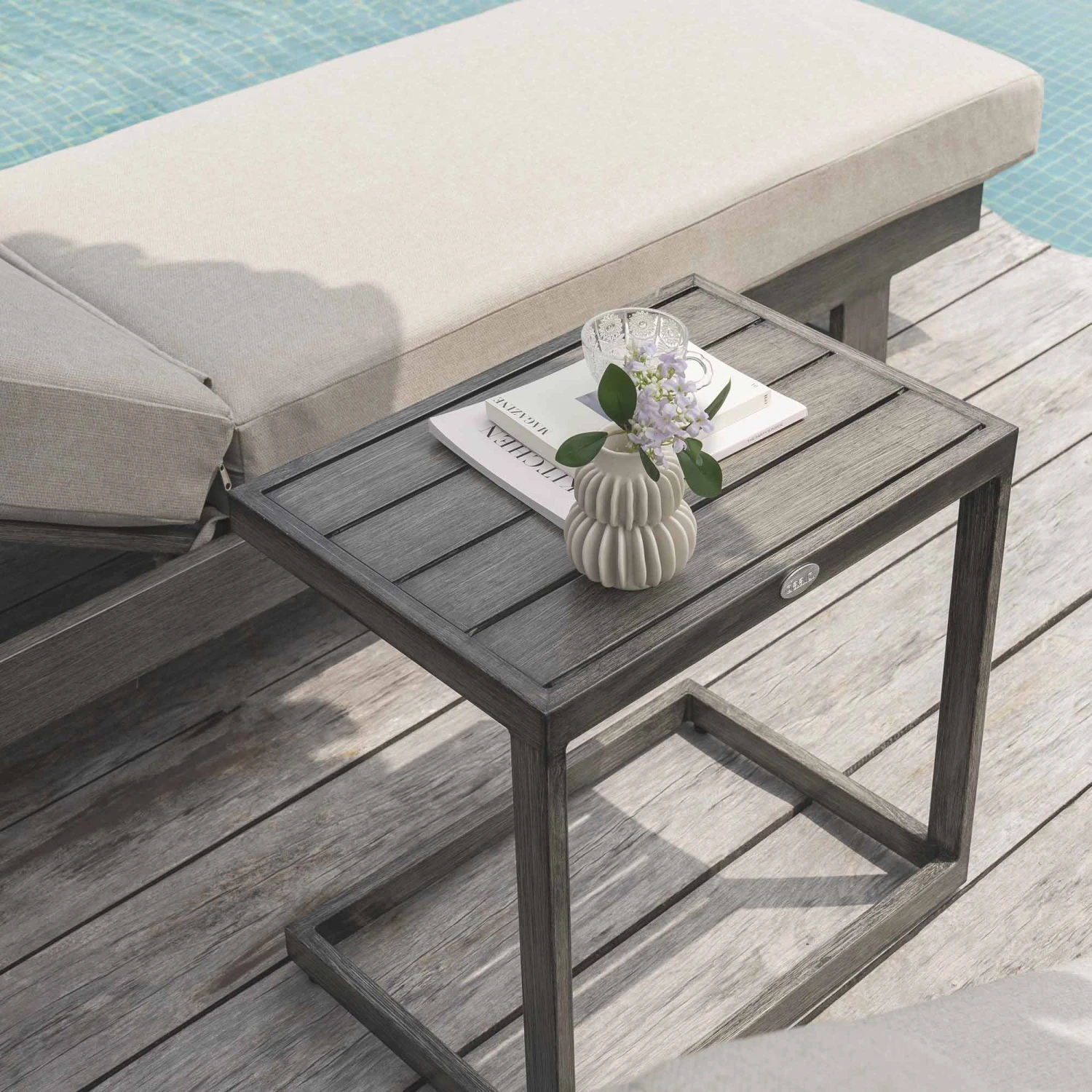 Montrose Aluminium Outdoor Sun Lounger Set, Brushed Silver Oak 12 Montrose Aluminium Outdoor Sun Lounger Set, Brushed Silver Oak - Image 10