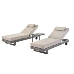 Montrose Aluminium Outdoor Sun Lounger Set, Brushed Silver Oak 15 Montrose Aluminium Outdoor Sun Lounger Set, Brushed Silver Oak -Entreprise Cc Shop OD ALU2 WGREY SUNLG SET WB1