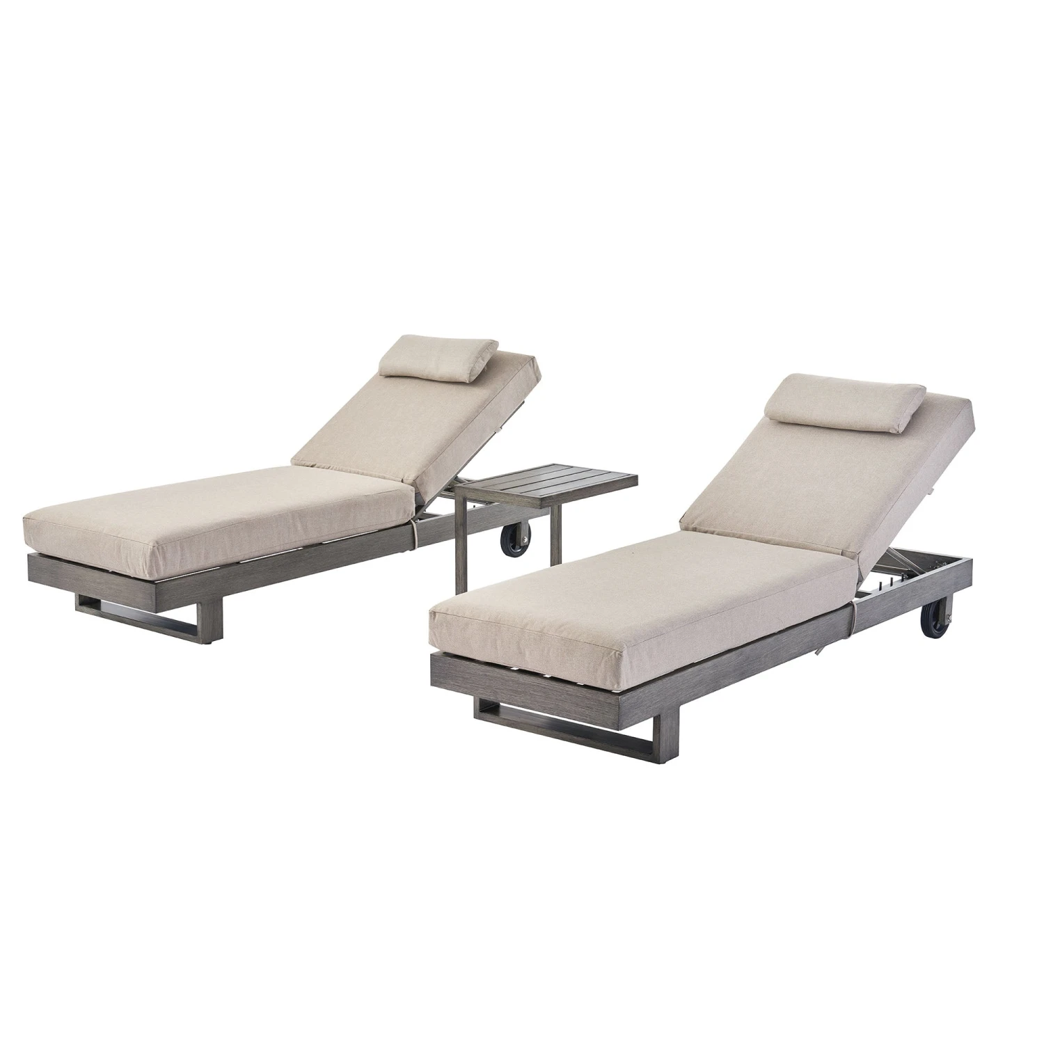 Montrose Aluminium Outdoor Sun Lounger Set, Brushed Silver Oak 6 Montrose Aluminium Outdoor Sun Lounger Set, Brushed Silver Oak - Image 4