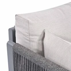 Pedra Rope And Aluminium Outdoor Bistro Set, Grey -Entreprise Cc Shop OD BISTR 5050 GREY detail1