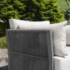 Pedra Rope And Aluminium Outdoor Bistro Set, Grey -Entreprise Cc Shop OD BISTR 5050 GREY scene3