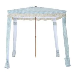 Gabriel Sage Green And White Striped Fringed Cabana 18 Gabriel Sage Green And White Striped Fringed Cabana -Entreprise Cc Shop OD CABA 03 SAGESTRP WB1