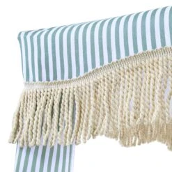 Gabriel Sage Green And White Striped Fringed Cabana 20 Gabriel Sage Green And White Striped Fringed Cabana -Entreprise Cc Shop OD CABA 03 SAGESTRP detail1