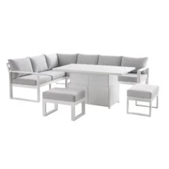Albany Aluminium Large Corner Casual Dining Set With Rising Table, White 20 Albany Aluminium Large Corner Casual Dining Set With Rising Table, White -Entreprise Cc Shop OD DINE 1045 WHITE WB2