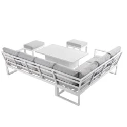 Albany Aluminium Large Corner Casual Dining Set With Rising Table, White 25 Albany Aluminium Large Corner Casual Dining Set With Rising Table, White -Entreprise Cc Shop OD DINE 1045 WHITE WB7