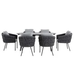 Montebello 6-Seater Outdoor Black Rope And Aluminium Oval Dining Set With Grey Ceramic Dining Table 17 Montebello 6-Seater Outdoor Black Rope And Aluminium Oval Dining Set With Grey Ceramic Dining Table -Entreprise Cc Shop OD DINE 1072 BLACK WB3