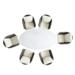 Montebello 6-Seater Outdoor Taupe Rope And Aluminium Oval Dining Set With White Ceramic Dining Table 19 Montebello 6-Seater Outdoor Taupe Rope And Aluminium Oval Dining Set With White Ceramic Dining Table -Entreprise Cc Shop OD DINE 1072 WHITE WB2