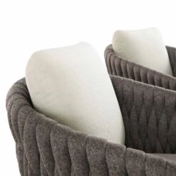 Montebello 6-Seater Outdoor Taupe Rope And Aluminium Oval Dining Set With White Ceramic Dining Table 24 Montebello 6-Seater Outdoor Taupe Rope And Aluminium Oval Dining Set With White Ceramic Dining Table -Entreprise Cc Shop OD DINE 1072 WHITE detail4