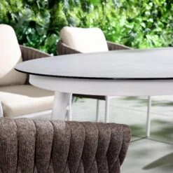 Montebello 6-Seater Outdoor Taupe Rope And Aluminium Oval Dining Set With White Ceramic Dining Table 16 Montebello 6-Seater Outdoor Taupe Rope And Aluminium Oval Dining Set With White Ceramic Dining Table -Entreprise Cc Shop OD DINE 1072 WHITE scene2