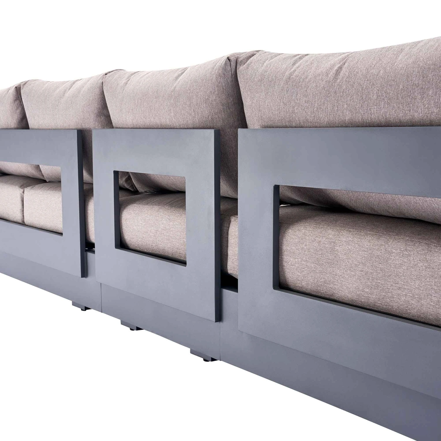 Jardin Aluminium Large Corner Casual Dining Set With Rising Firepit Table, Granite 17 Jardin Aluminium Large Corner Casual Dining Set With Rising Firepit Table, Granite - Image 15