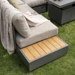 Jardin Aluminium Large Corner Casual Dining Set With Rising Firepit Table, Granite 23 Jardin Aluminium Large Corner Casual Dining Set With Rising Firepit Table, Granite -Entreprise Cc Shop OD DINE 906 GRANITE SET scene6