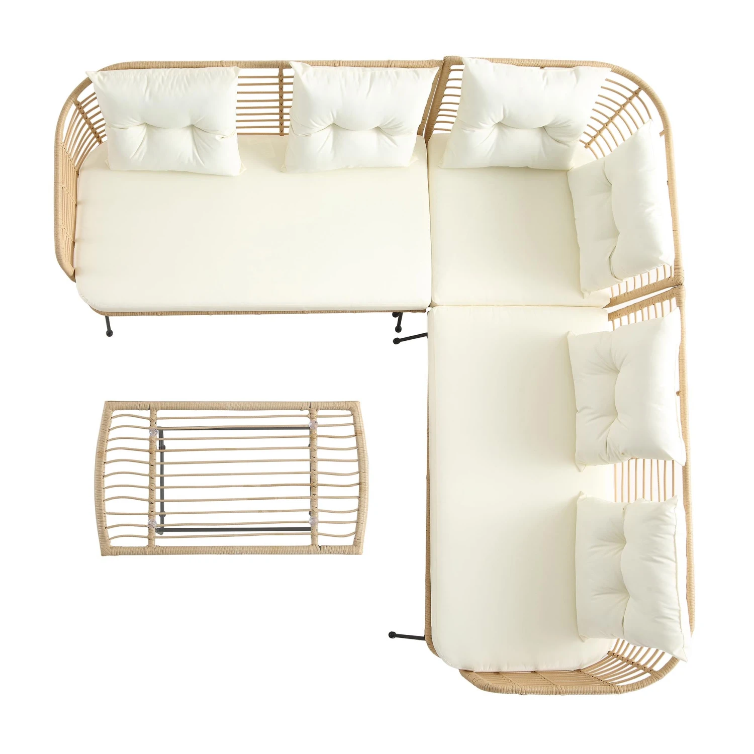 St Loy Natural Rattan Corner Sofa Set With Table 5 St Loy Natural Rattan Corner Sofa Set With Table - Image 4