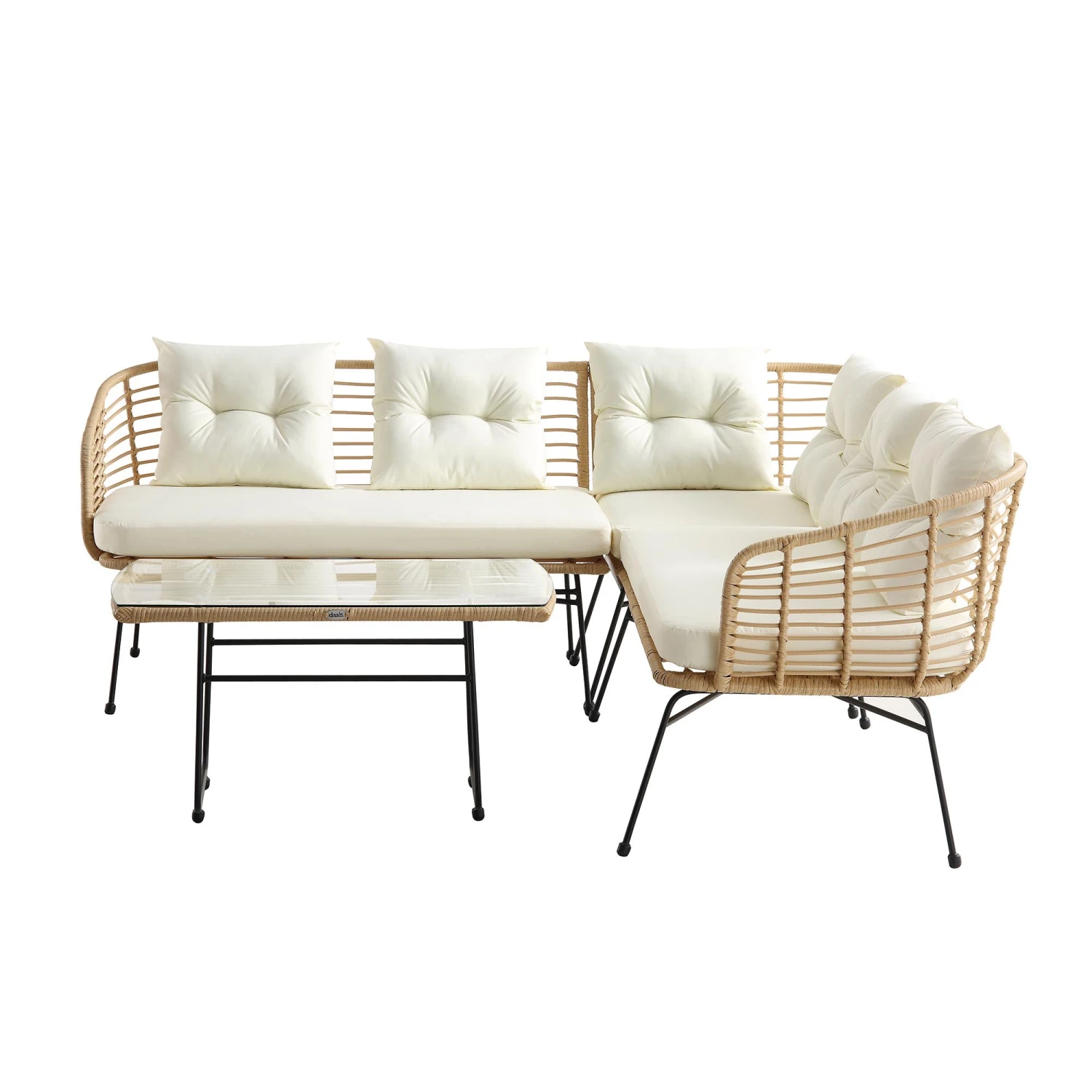 St Loy Natural Rattan Corner Sofa Set With Table 6 St Loy Natural Rattan Corner Sofa Set With Table - Image 5