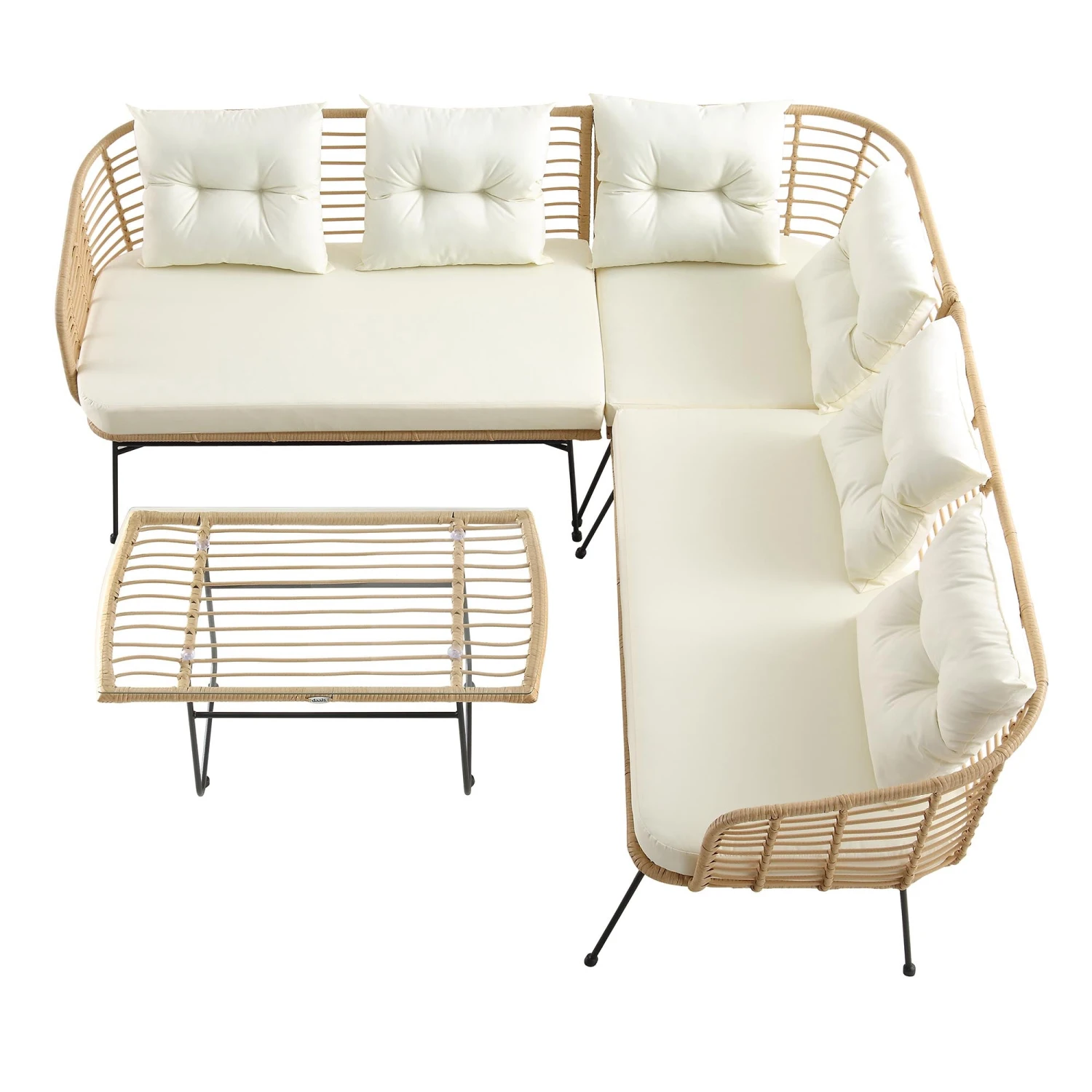 St Loy Natural Rattan Corner Sofa Set With Table 8 St Loy Natural Rattan Corner Sofa Set With Table - Image 7