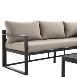 Albany Aluminium Corner Sofa Set With Reclining Back And Coffee Table, Taupe 27 Albany Aluminium Corner Sofa Set With Reclining Back And Coffee Table, Taupe -Entreprise Cc Shop OD SF 1023 TAUPE detail1