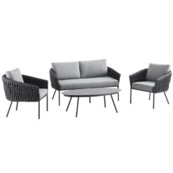 Montebello 4-Seater Outdoor Black Rope And Aluminium Sofa Set With Grey Ceramic Coffee Table 19 Montebello 4-Seater Outdoor Black Rope And Aluminium Sofa Set With Grey Ceramic Coffee Table -Entreprise Cc Shop OD SF 1029 BLACK WB2