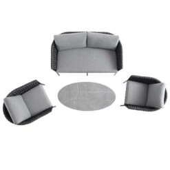 Montebello 4-Seater Outdoor Black Rope And Aluminium Sofa Set With Grey Ceramic Coffee Table 20 Montebello 4-Seater Outdoor Black Rope And Aluminium Sofa Set With Grey Ceramic Coffee Table -Entreprise Cc Shop OD SF 1029 BLACK WB3
