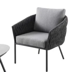 Montebello 4-Seater Outdoor Black Rope And Aluminium Sofa Set With Grey Ceramic Coffee Table 24 Montebello 4-Seater Outdoor Black Rope And Aluminium Sofa Set With Grey Ceramic Coffee Table -Entreprise Cc Shop OD SF 1029 BLACK detail3