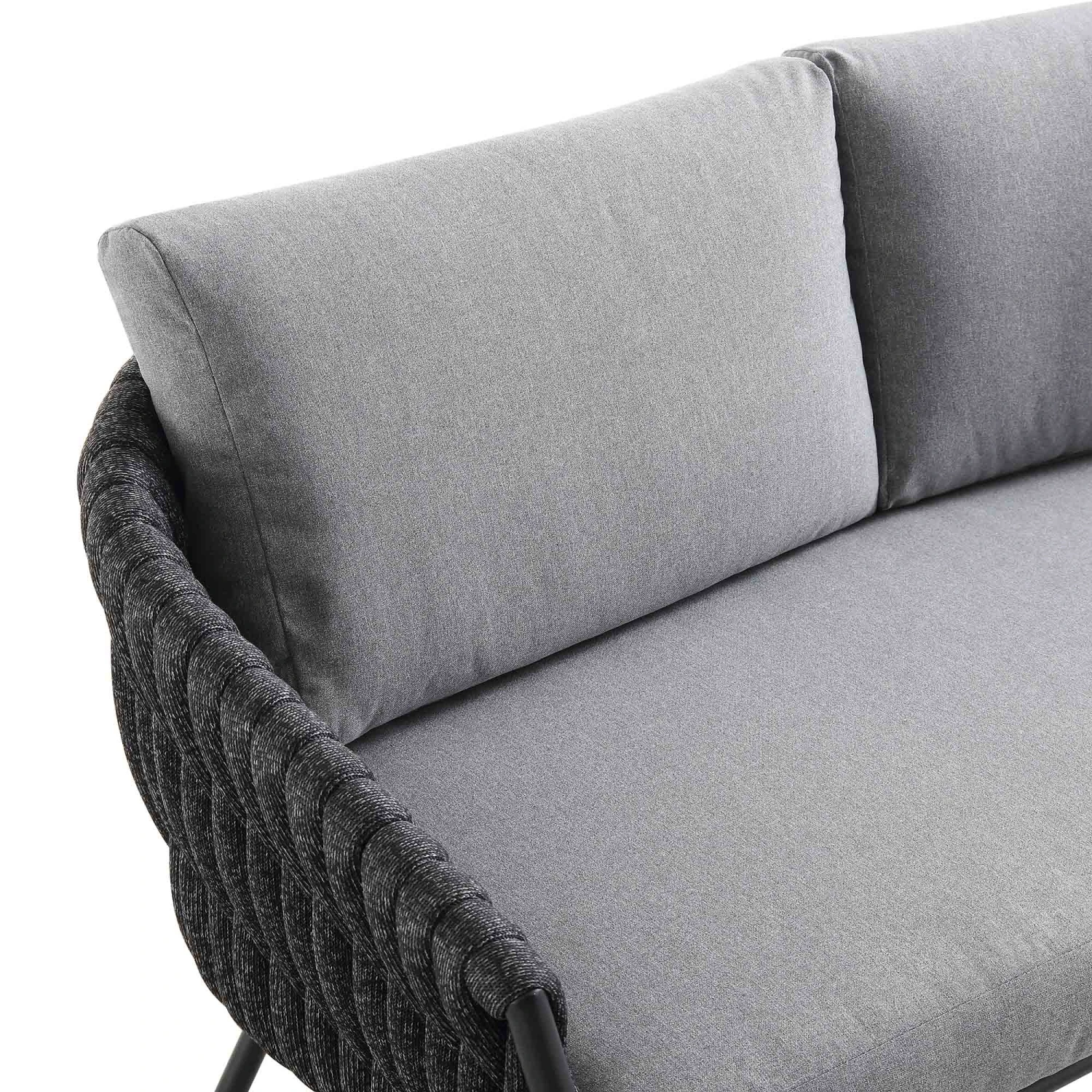 Montebello 4-Seater Outdoor Black Rope And Aluminium Sofa Set With Grey Ceramic Coffee Table 13 Montebello 4-Seater Outdoor Black Rope And Aluminium Sofa Set With Grey Ceramic Coffee Table - Image 11