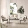 Haymes Indoor And Outdoor Metal Sofa Set With Coffee Table